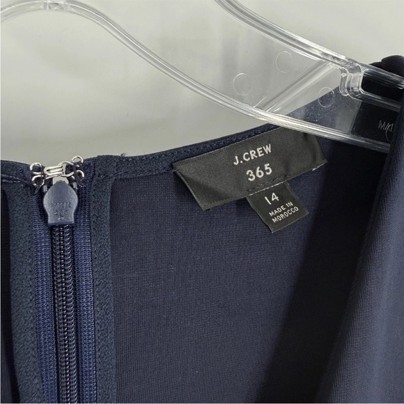 J Crew 365 Sheath Dress Womens Size 14 Navy Blue V-Neck Stretch Ponte Knit - Picture 9 of 10